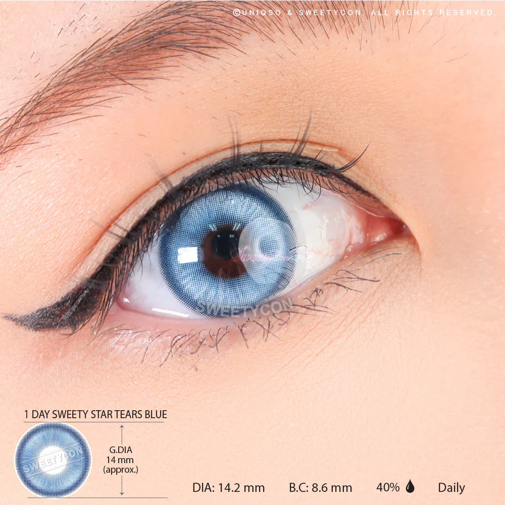 1 Day Sweety Star Tears Blue (2 or 10 lenses/pack) - Image 3