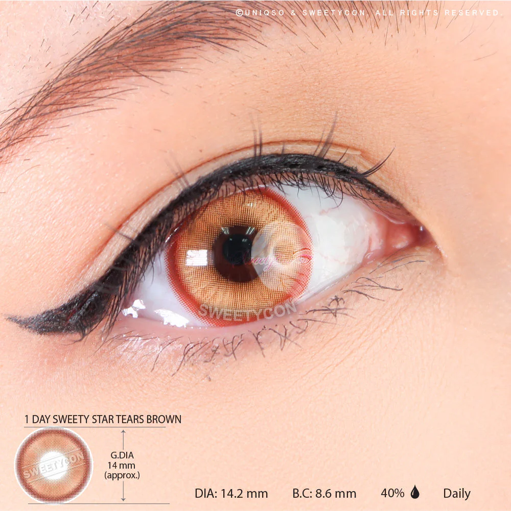 1 Day Sweety Star Tears Brown (2 or 10 lenses/pack) - Image 3