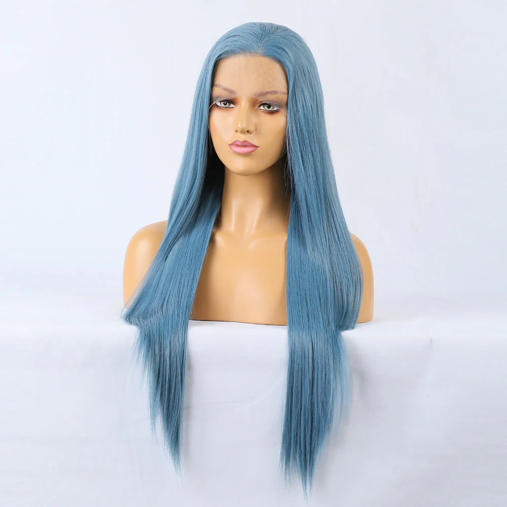 Premium Wig - Charming Victoria Long Straight Blue Hair Wigs - Image 2