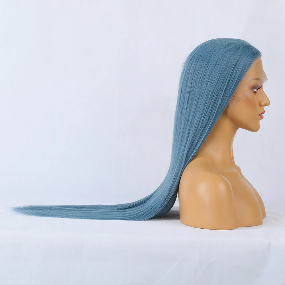 Premium Wig - Charming Victoria Long Straight Blue Hair Wigs - Image 3