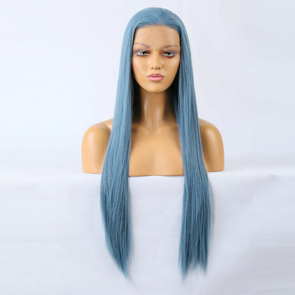 Premium Wig - Charming Victoria Long Straight Blue Hair Wigs - Image 4