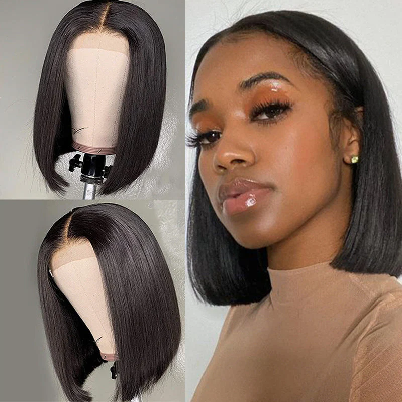 Premium Wig - Classy Chic Front Lace Middle Part Bob - Image 2
