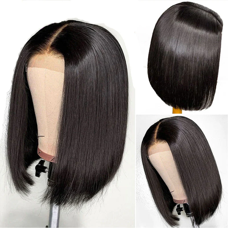 Premium Wig - Classy Chic Front Lace Middle Part Bob - Image 3