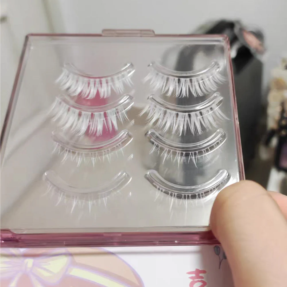 Cosplay Lower and Upper White Eyelash Set - Image 5