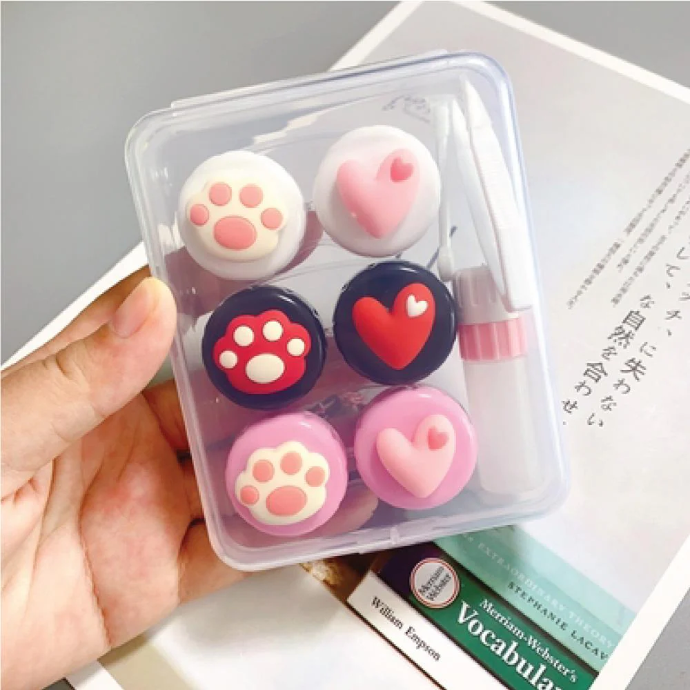 Cute Paw & Love Lens Case Travel Kit (3 Pairs) - Image 10