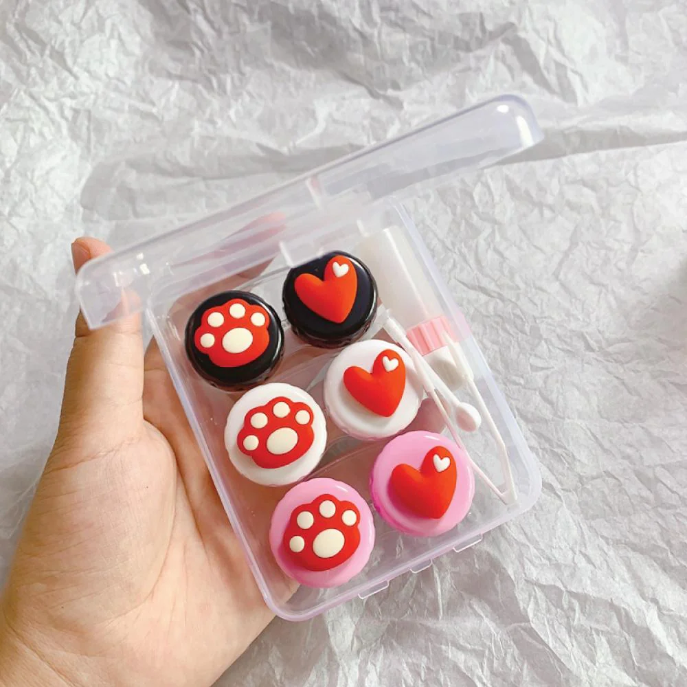 Cute Paw & Love Lens Case Travel Kit (3 Pairs) - Image 5