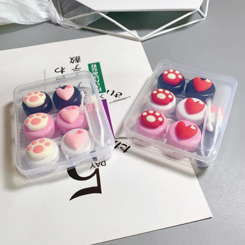 Cute Paw & Love Lens Case Travel Kit (3 Pairs) - Image 7