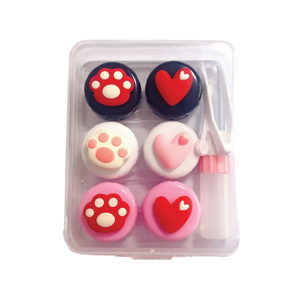 Cute Paw & Love Lens Case Travel Kit (3 Pairs) - Image 9
