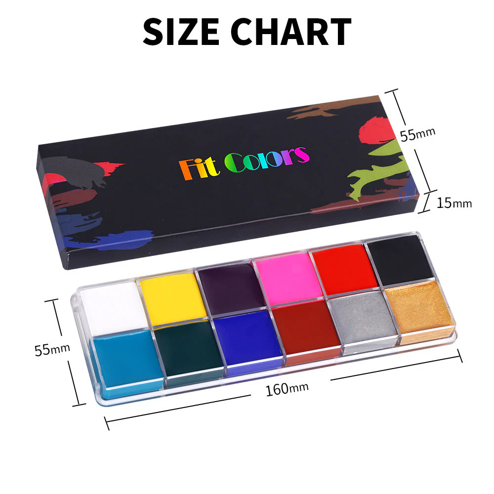 Fit Colors 12 Colors Water Soluble Face & Body Paint - Image 5