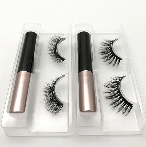 Natural Long Faux Mink Magnetic Eyelashes With Eyeliner - Image 4