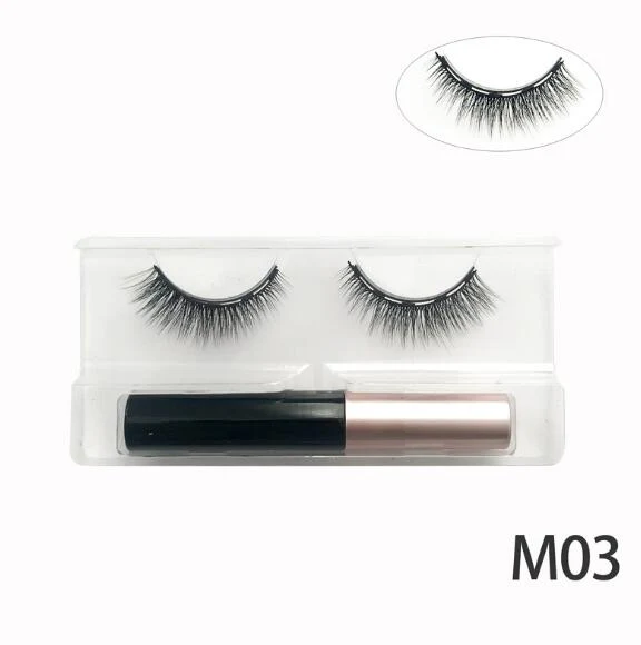 Natural Long Faux Mink Magnetic Eyelashes With Eyeliner - Image 9