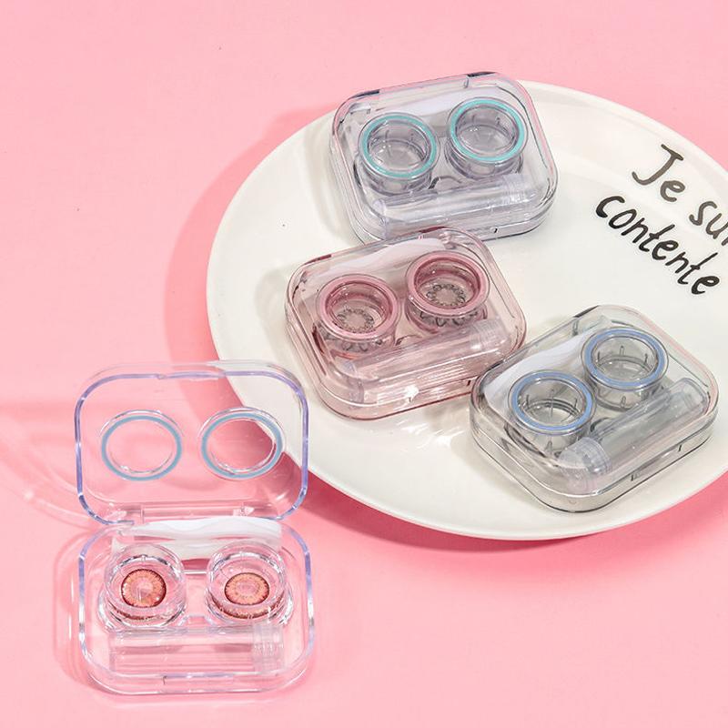 Leak Proof & Non Screw Cap Transparent Contact Lens Case (Random Color) - Image 2