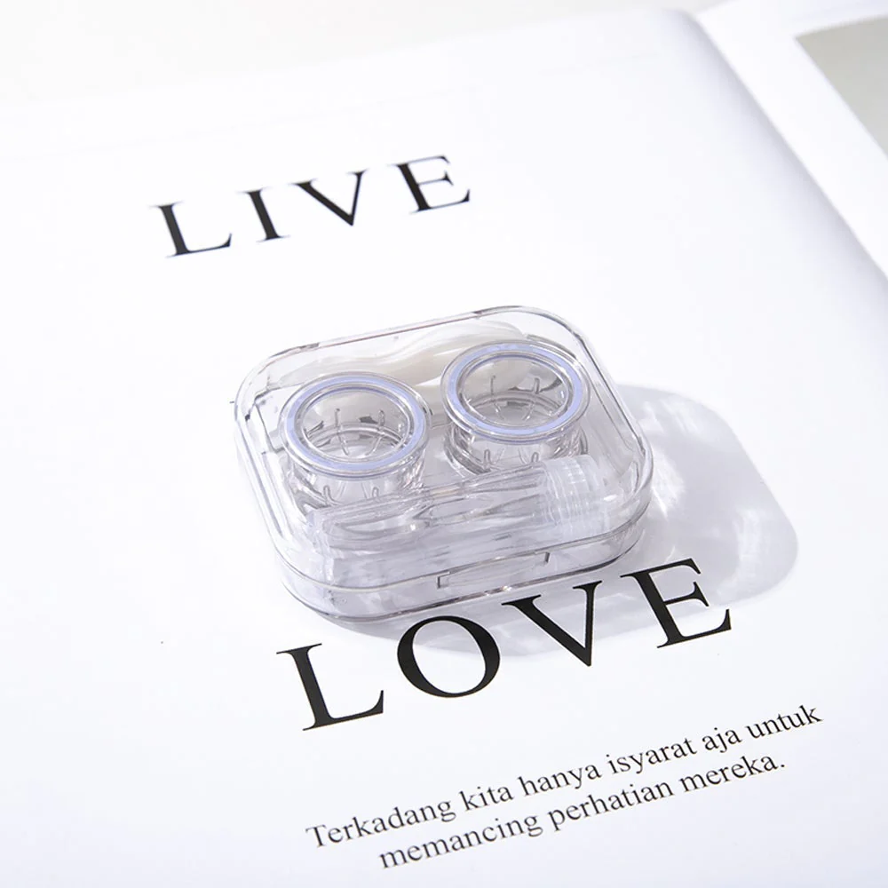 Leak Proof & Non Screw Cap Transparent Contact Lens Case (Random Color) - Image 8