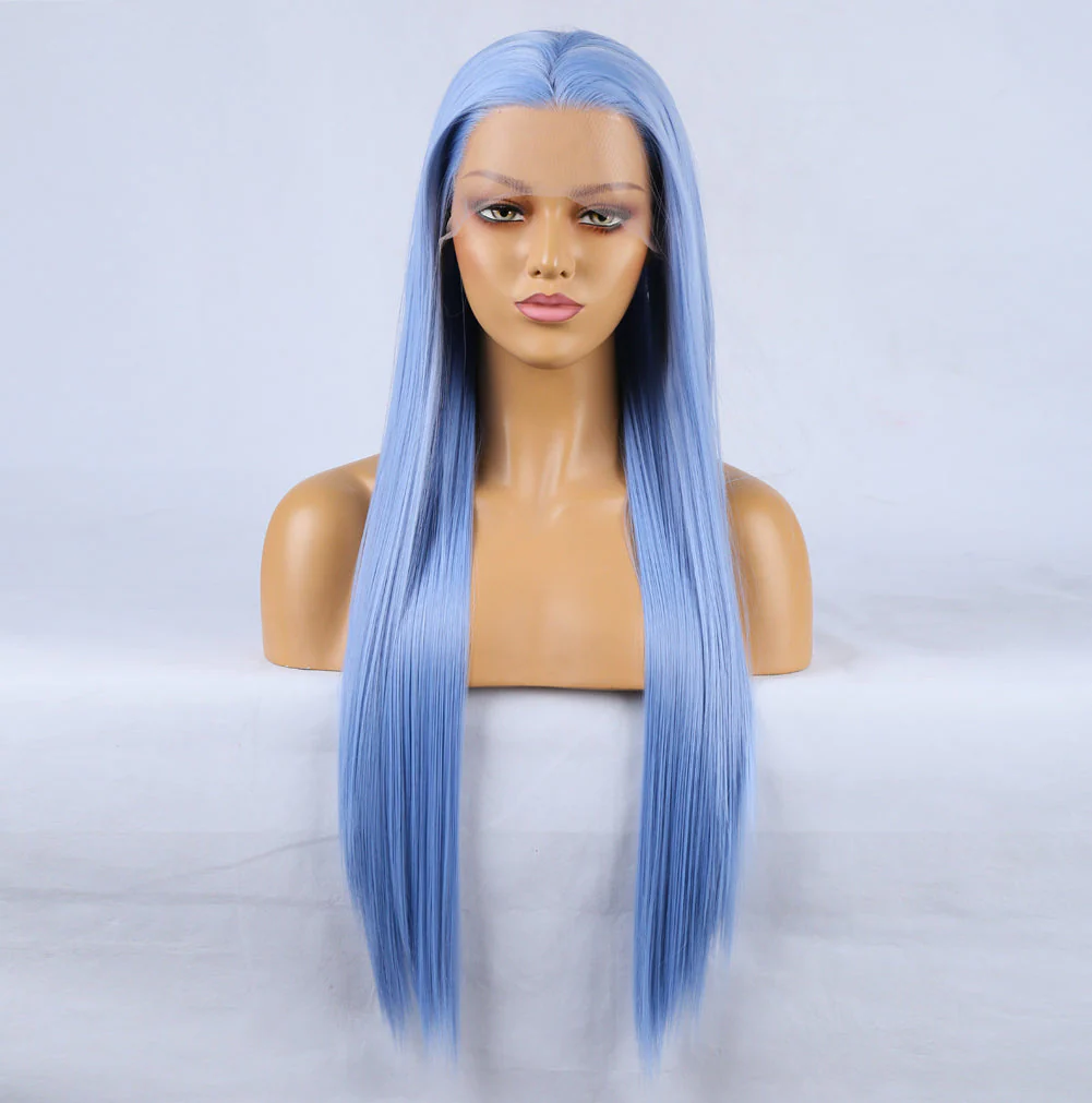 Pamper Blue Front Lace Long Hair Wig