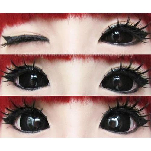 Phantasee Black Sclera Contacts Sabretooth/Blackout/Black (2 lenses/pack) - Image 2