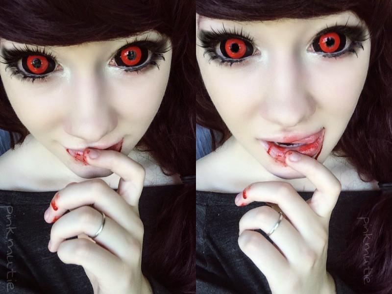 Phantasee Red Black Sclera Contacts Tokyo Ghoul - Red Ghoul/Gremlin (2 lenses/pack) - Image 6