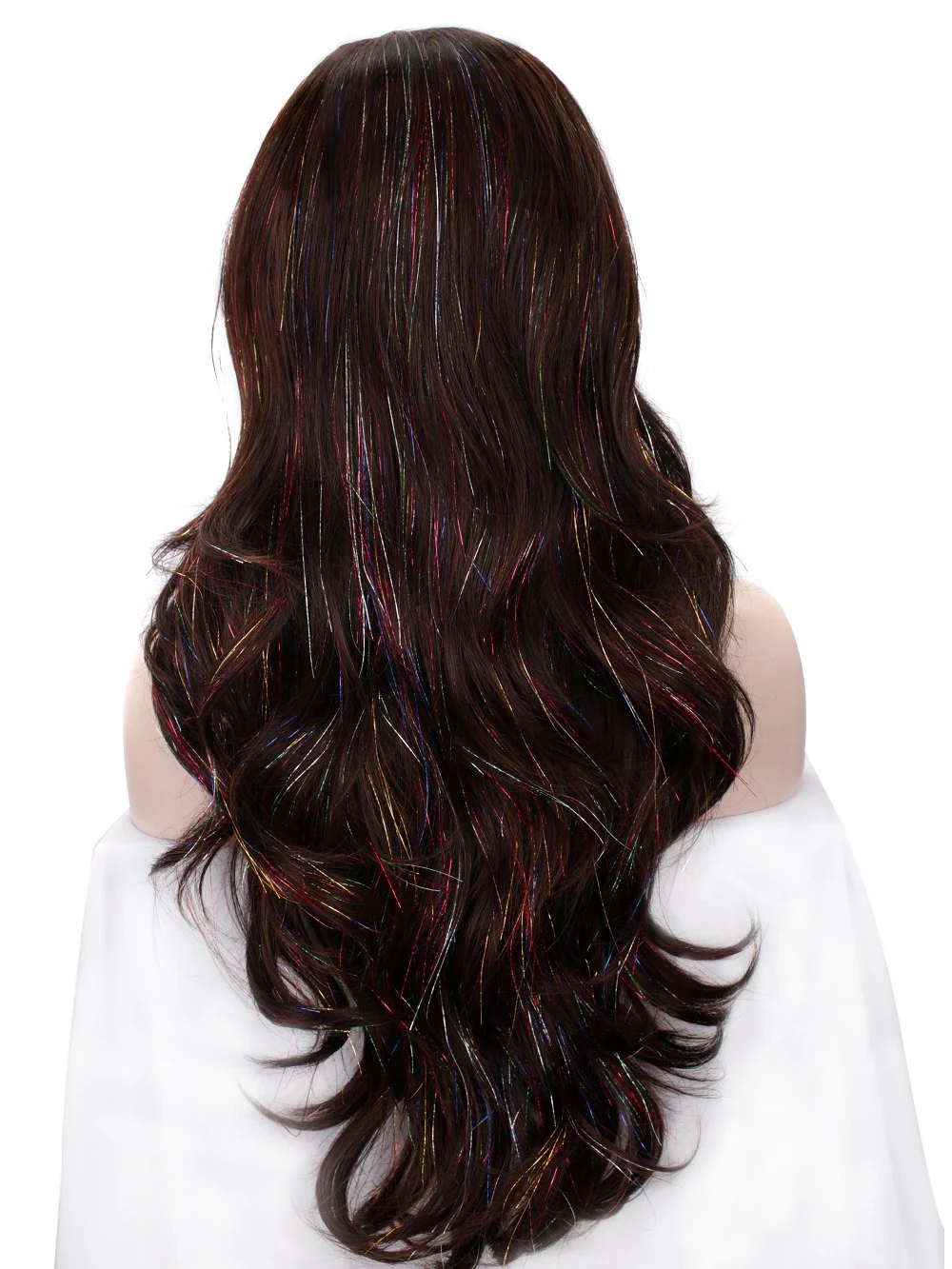 Premium Wig - Copper Blend Shiny Tinsel Lace Front Tinsel - Image 4