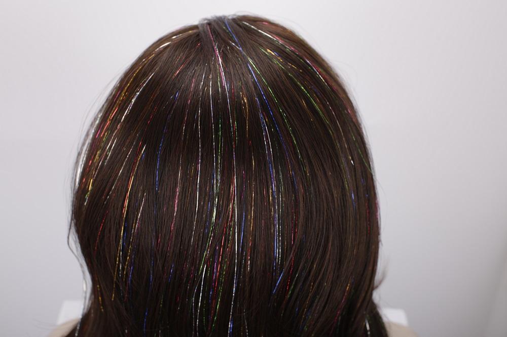 Premium Wig - Copper Blend Shiny Tinsel Lace Front Tinsel - Image 5