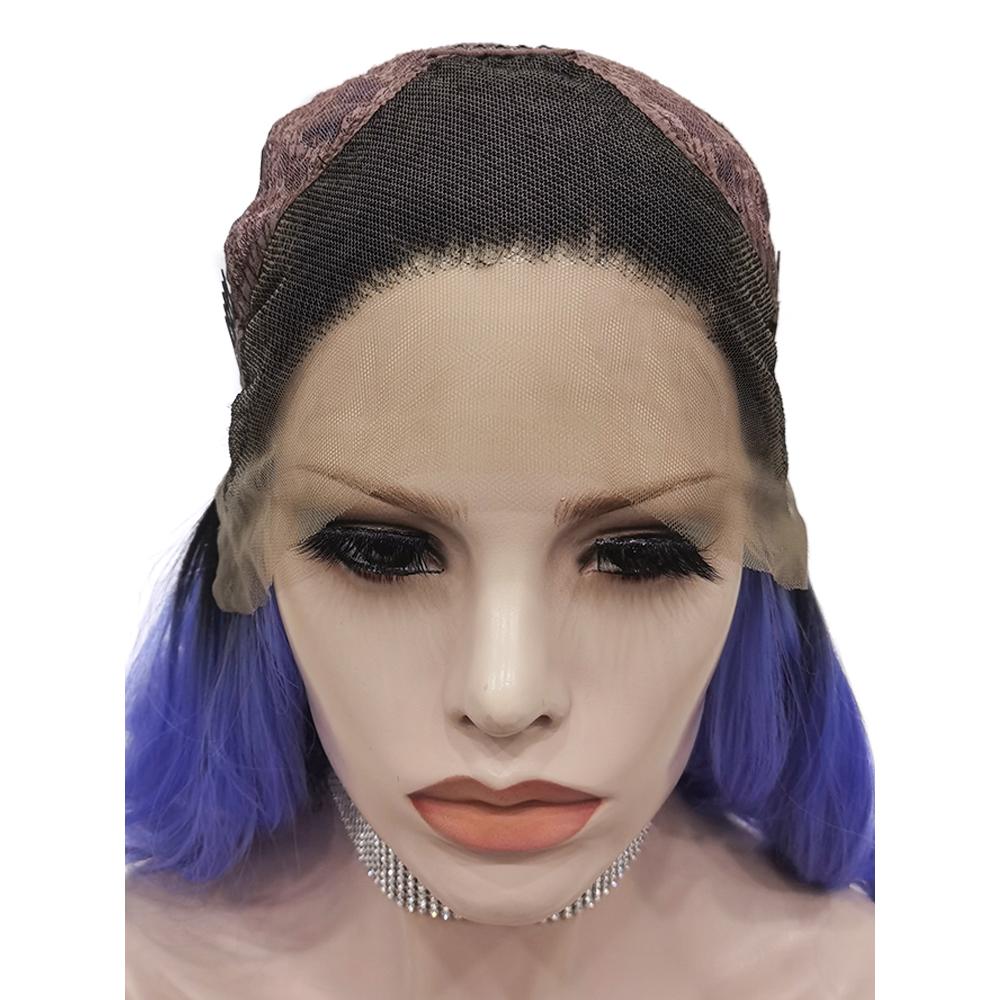 Premium Wig - Deep Root Neon Navy Lustrous Long Lace Front Wig - Image 4