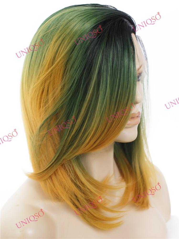 Premium Wig - Dip Dye Turquoise Ombre Lace Wig - Image 3