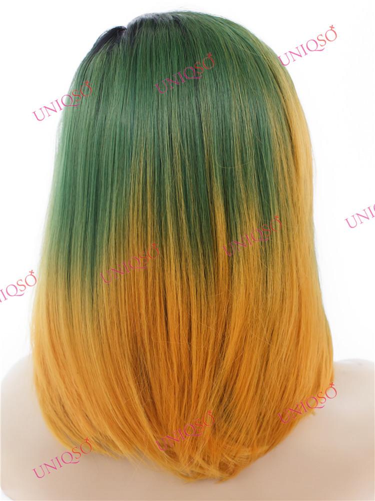 Premium Wig - Dip Dye Turquoise Ombre Lace Wig - Image 4