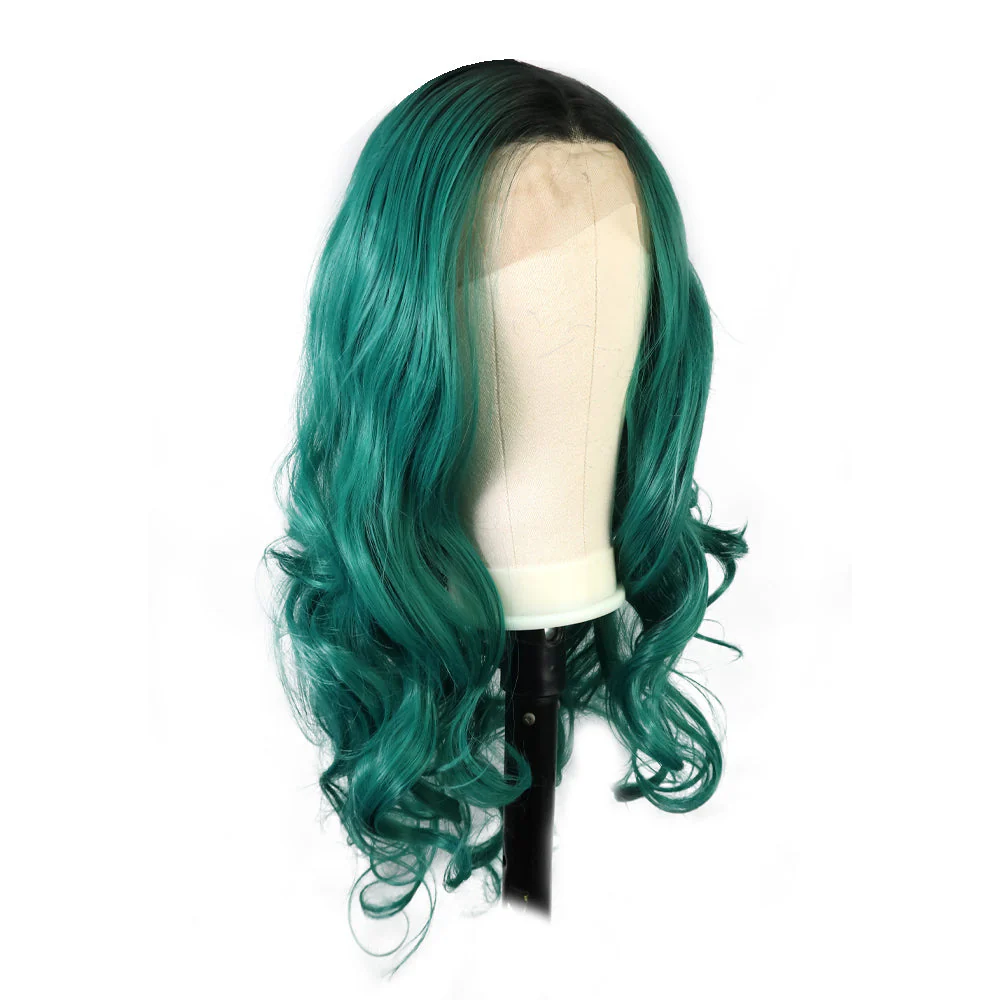 Premium Wig - Emerald Green Sleek Extra Long Lace Front Wig