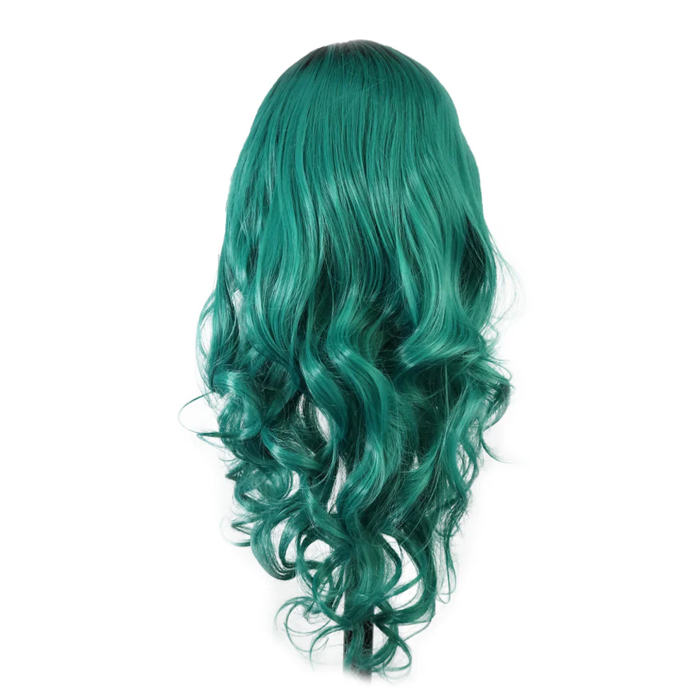 Premium Wig - Emerald Green Sleek Extra Long Lace Front Wig - Image 3