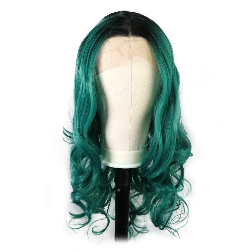 Premium Wig - Emerald Green Sleek Extra Long Lace Front Wig - Image 4