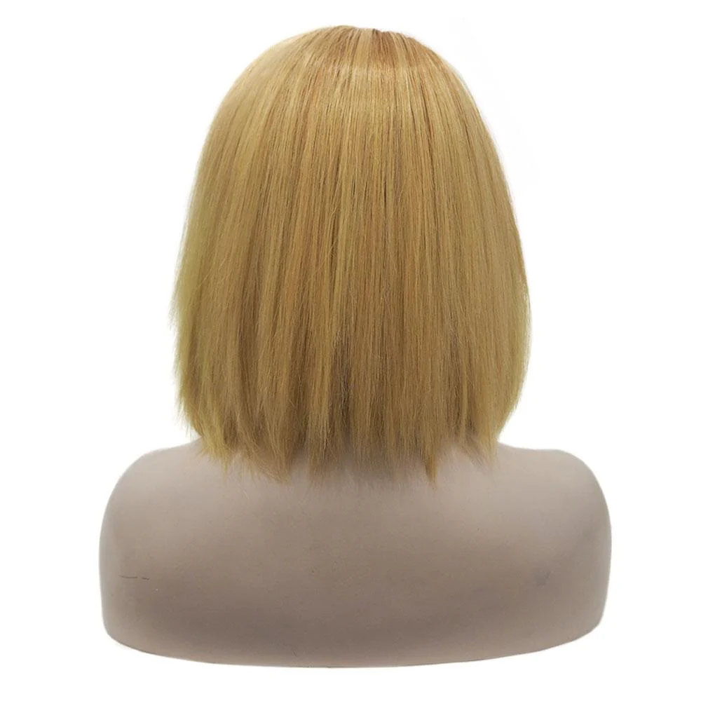 Premium Wig - Khaki Lemon Medium Straight Lace Front Wig - Image 4