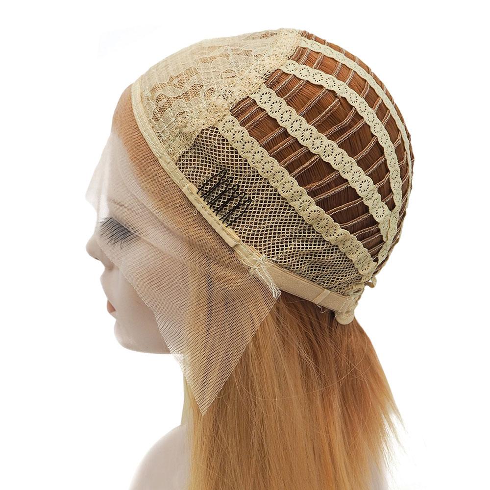 Premium Wig - Khaki Lemon Medium Straight Lace Front Wig - Image 6