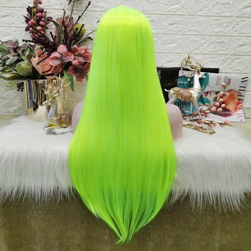 Premium Wig - Neon Yellow Silky Straight Lace Front Wig - Image 2