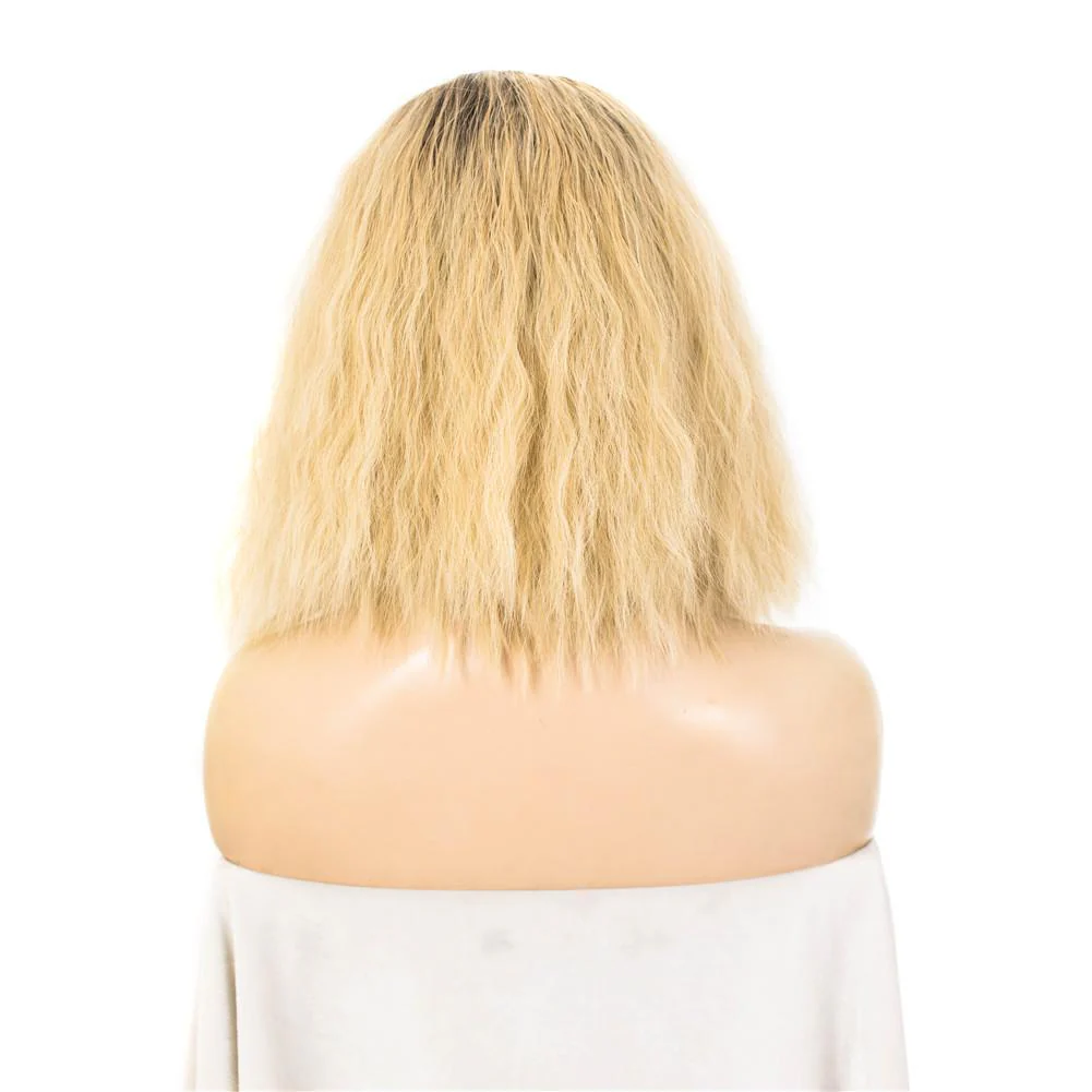Premium Wig - Rooted Honey Blonde in Medium Curl Lace Front Wig - Image 4