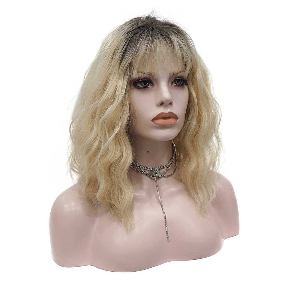 Premium Wig - Rooted Sunflower Fringe in Shoulder Length Wave Lace Front Wig - Image 3