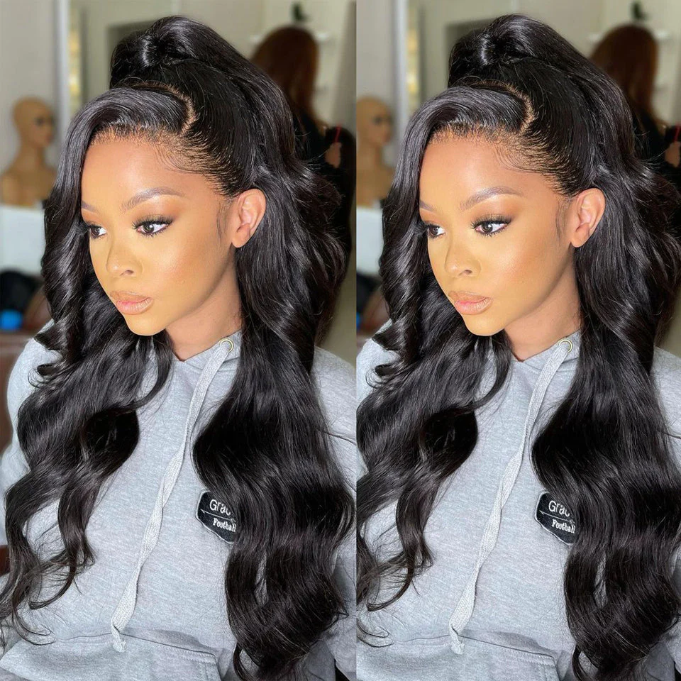 Premium Wig - Ravishing Butterfly Long Wave Black Brown Lace Front - Image 4