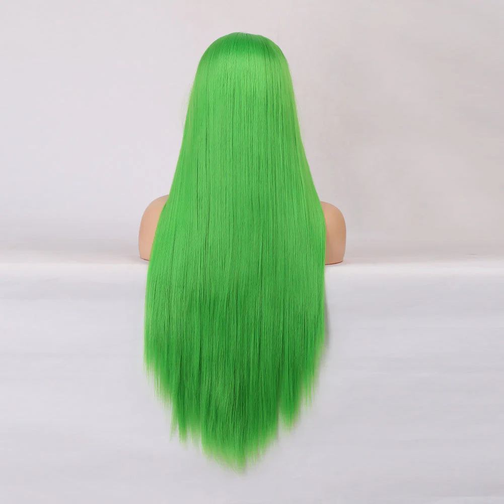 Rich Green Front Lace Long Hair Wig - Image 4