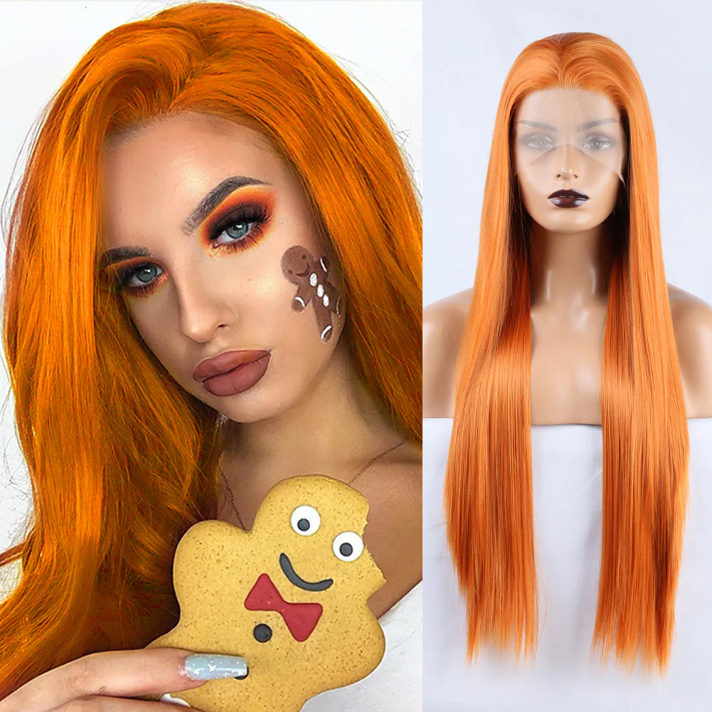 Ritzy Orange Front Lace Wig