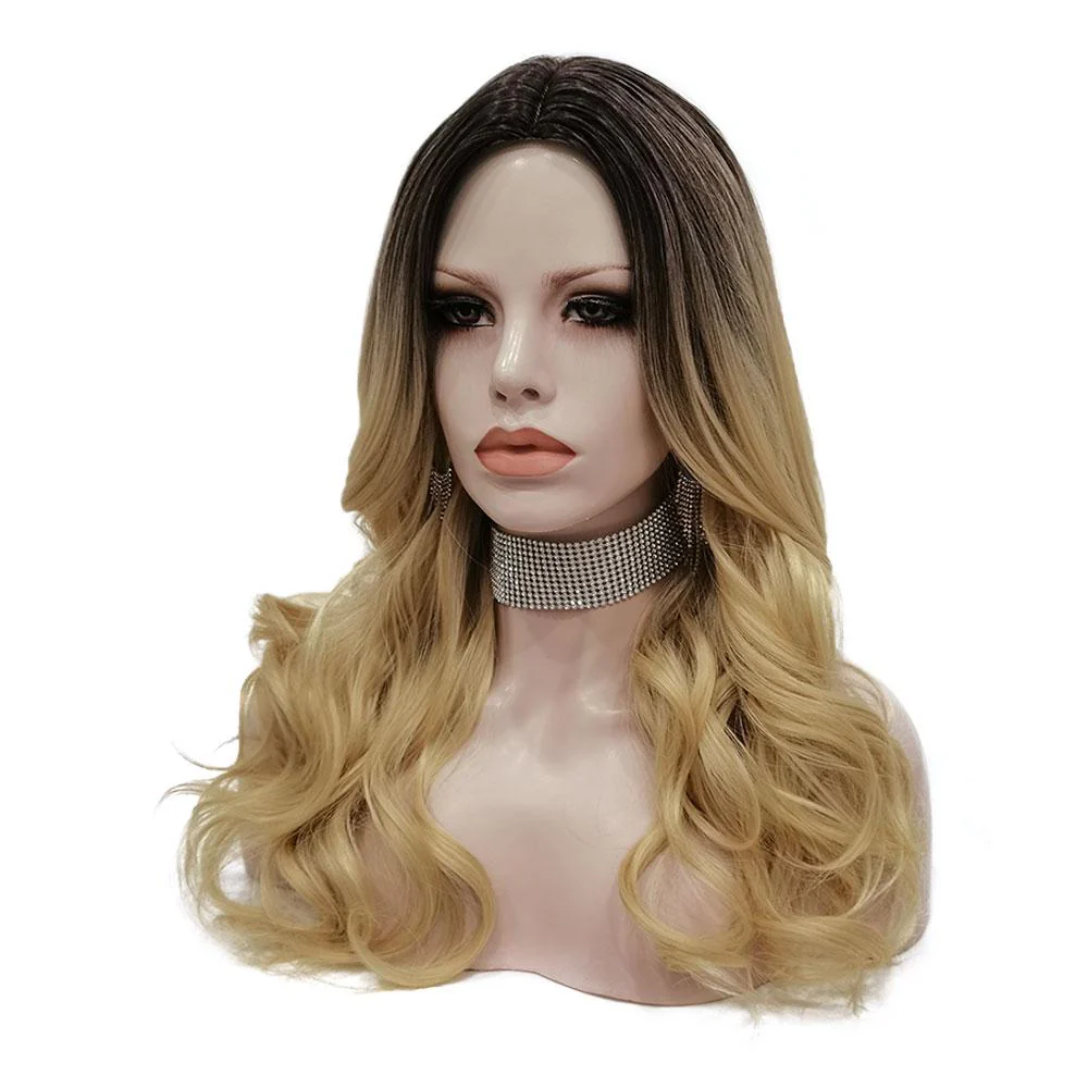 Rooted Dusty Blonde Long Wavy Daily Wig - Image 3