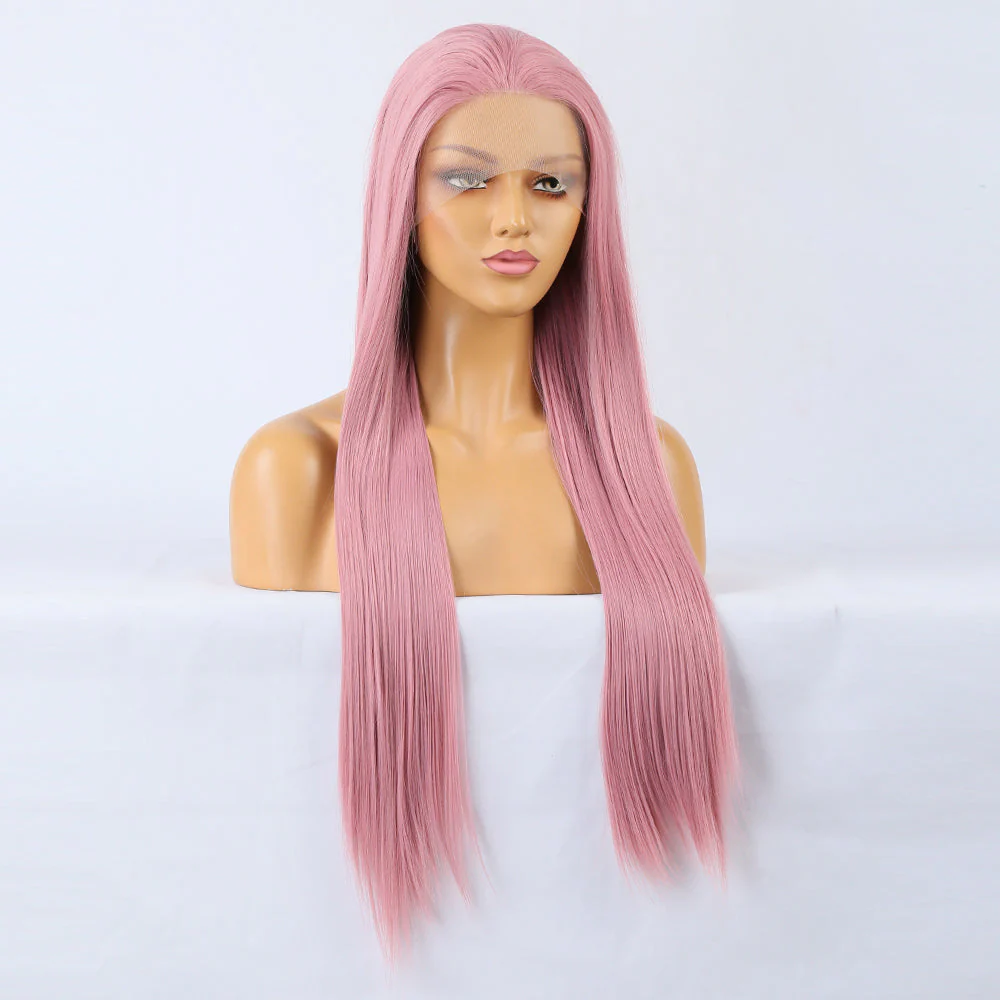 Rosy Berry Long Straight Lace Front Wig - Image 2