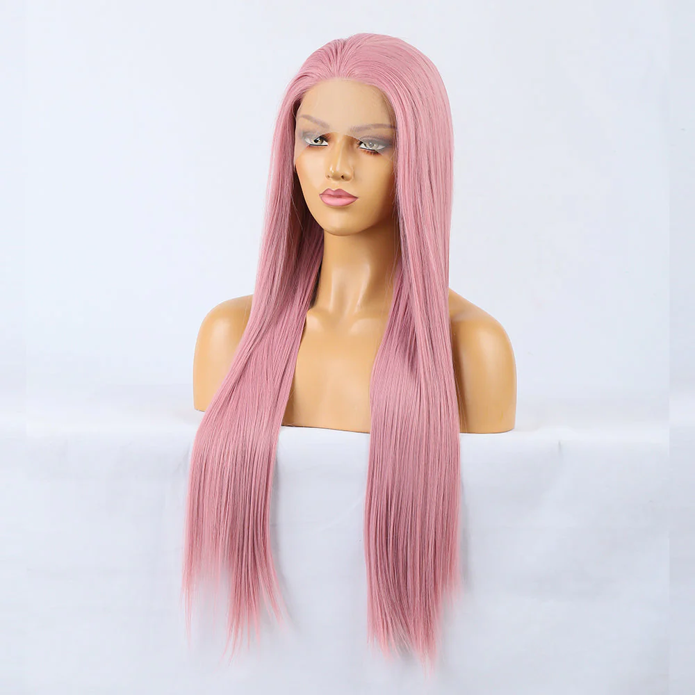Rosy Berry Long Straight Lace Front Wig - Image 3