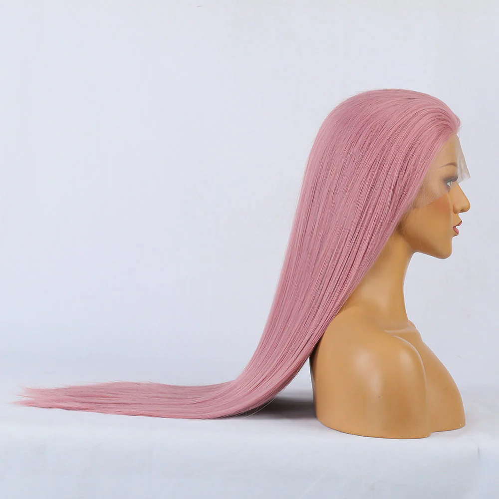 Rosy Berry Long Straight Lace Front Wig - Image 4