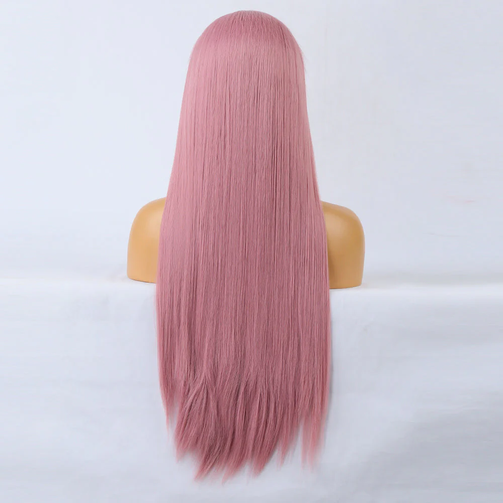 Rosy Berry Long Straight Lace Front Wig - Image 5