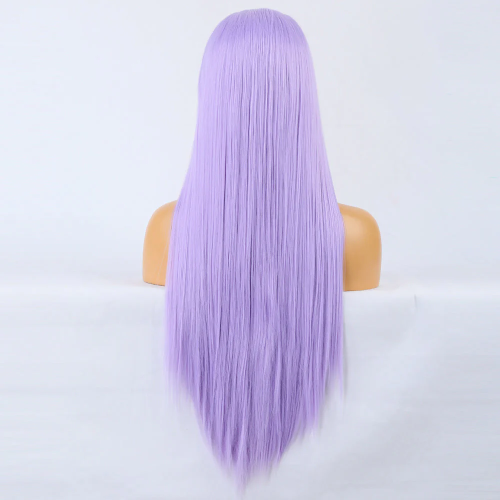 Sassy Shades Light Purple Front Lace Long Straight Wig - Image 4