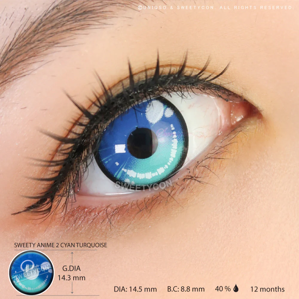 Sweety Anime 2 Cyan Turquoise (1 lens/pack) - Image 3