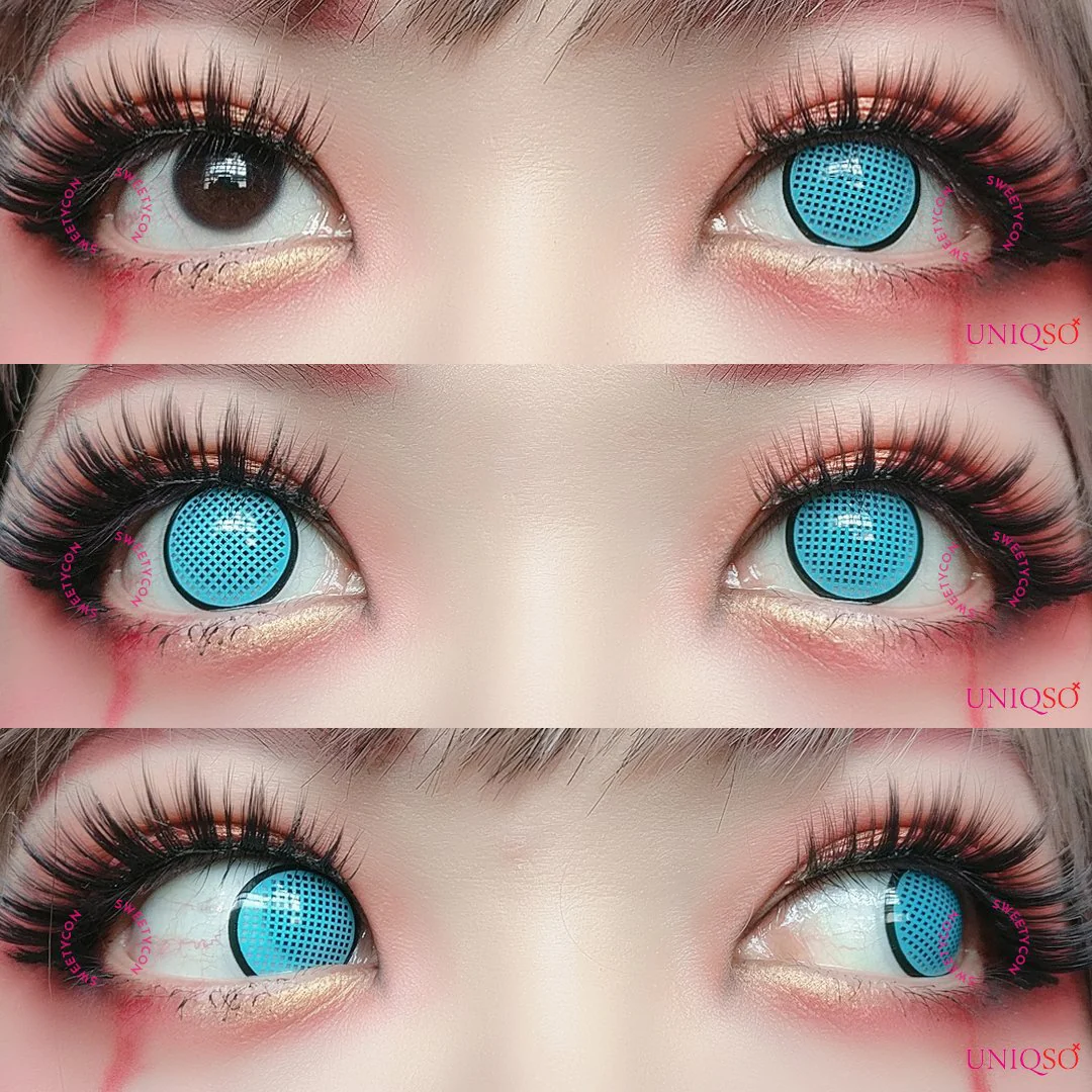 Sweety Crazy Cyan Mesh / Blue Screen with Black Rim (1 lens/pack) - Image 2