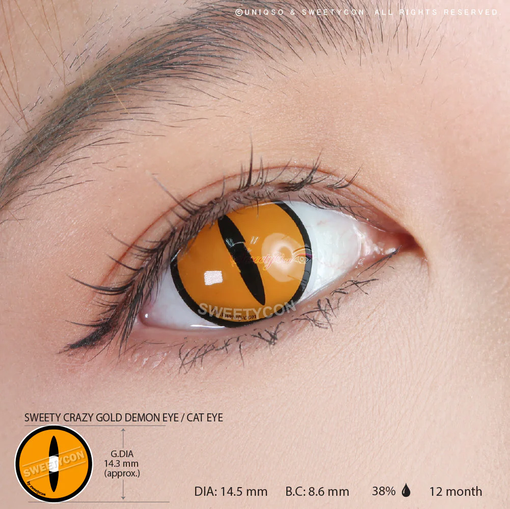 Sweety Crazy Gold Demon Eye / Cat Eye (1 lens/pack) - Image 3