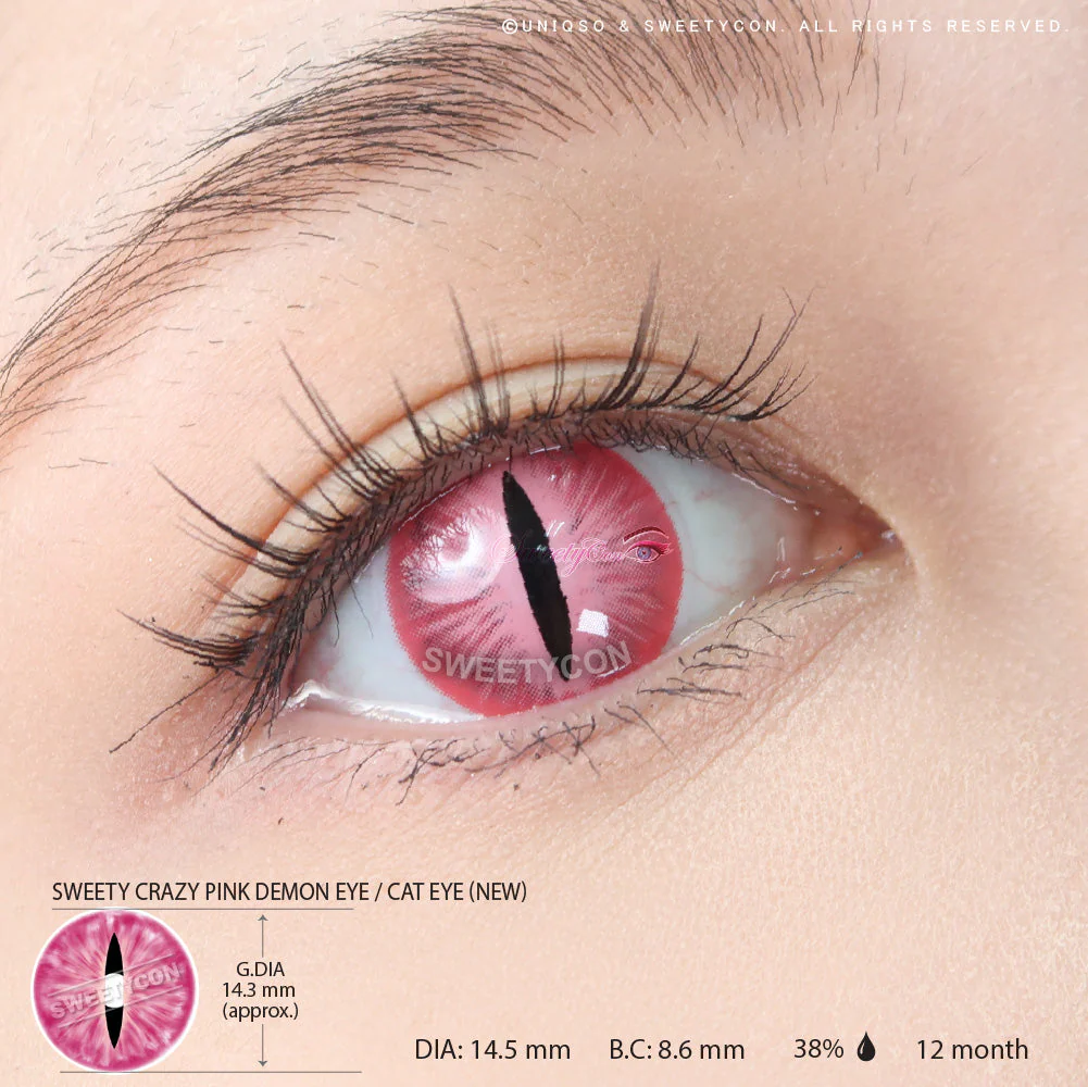 Sweety Crazy Pink Demon Eye / Cat Eye (New) (1 lens/pack) - Image 3