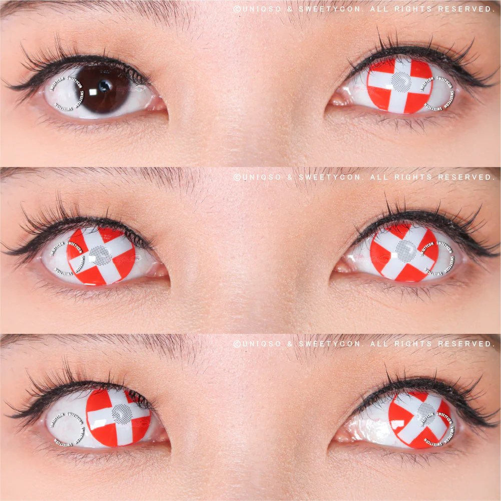 Sweety Crazy White Cross Red Eye (1 lens/pack) - Image 2