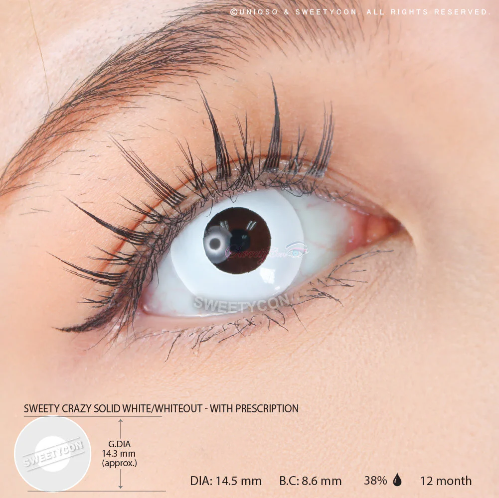 Sweety Crazy Solid White/Whiteout - With Prescription (1 lens/pack) - Image 3