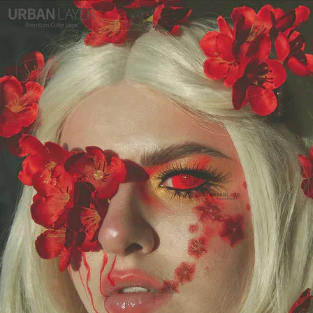 Sweety Crimson Red Mesh Sclera Contacts (1 lens/pack) - Image 4