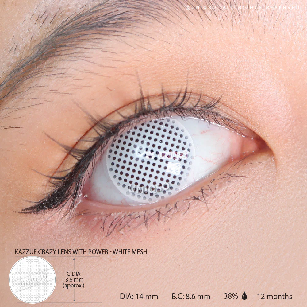 Kazzue Crazy Lens with Power - White Mesh (1 lens/pack) - Image 3